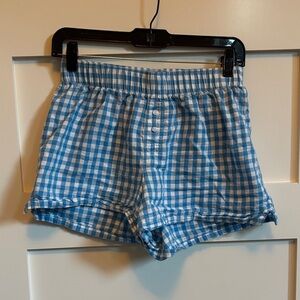 Colsie High Waist Blue and White Checkered Shorts
